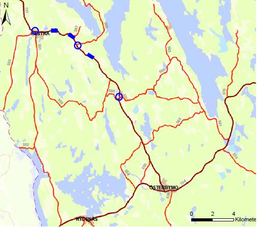 A3 Lv 131 Hestra Österbymo 1. Beskrivning av åtgärder Nuläge och brister: Lv 131 sträcker sig från Österbymo till Tranås.