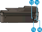 Baksidan av HP Officejet 4630 series 13 Faxport (2-EXT) 14