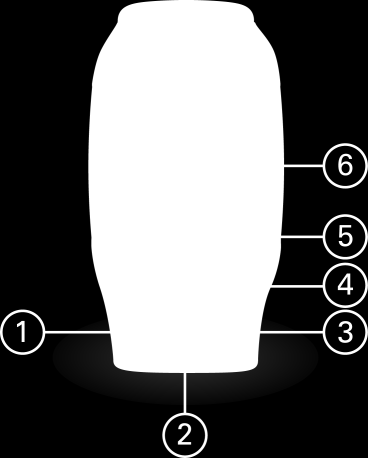 1. Vänster öppnar skärmen Status. 2. Nedåt öppnar menyn Settings (inställningar). 3. Höger öppnar menyn Activities (aktiviteter). 4. Uppåt - om du går nedåt från klockan öppnas inte en annan skärm. 5.