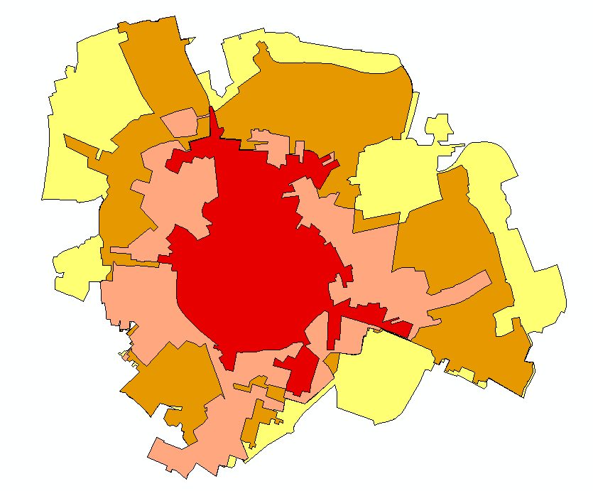 Figur 14: Lunds tätortsgränser.