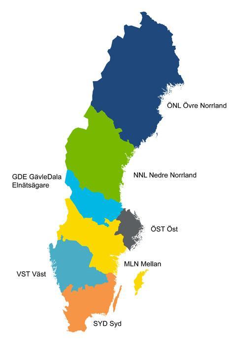 4 1. ÖNL Övre Norrland 2. NNL Nedre Norrland 3. GDE Gävle-Dala Elnätsägare 4. MLN Mellan 5. ÖST Öst 6. VST Väst 7. SYD Syd 2.3. Grundläggande förutsättningar För att underlätta samverkan och nå så hög effektivitet som möjligt bör vissa grundläggande förutsättningar uppfyllas.