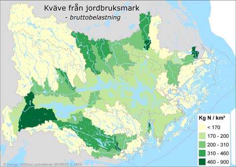 REDOVISNING 12 betydelse för vilka områden som göder havet mest.