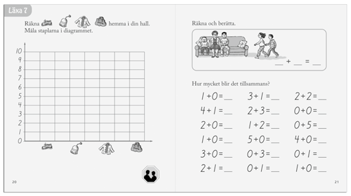 Andra delen av kopieringspärmen innehåller extraövningar på en något svårare nivå, nu kopplat till olika matematiska