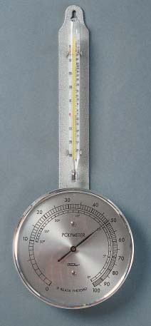 Vid 20ºC torr och 14ºC våt temperatur, alltså fortfarande 6º skillnad, finner man att RF på denna lägre temperaturnivå är ca 46 %, alltså betydligt torrare än i föregående exempel.