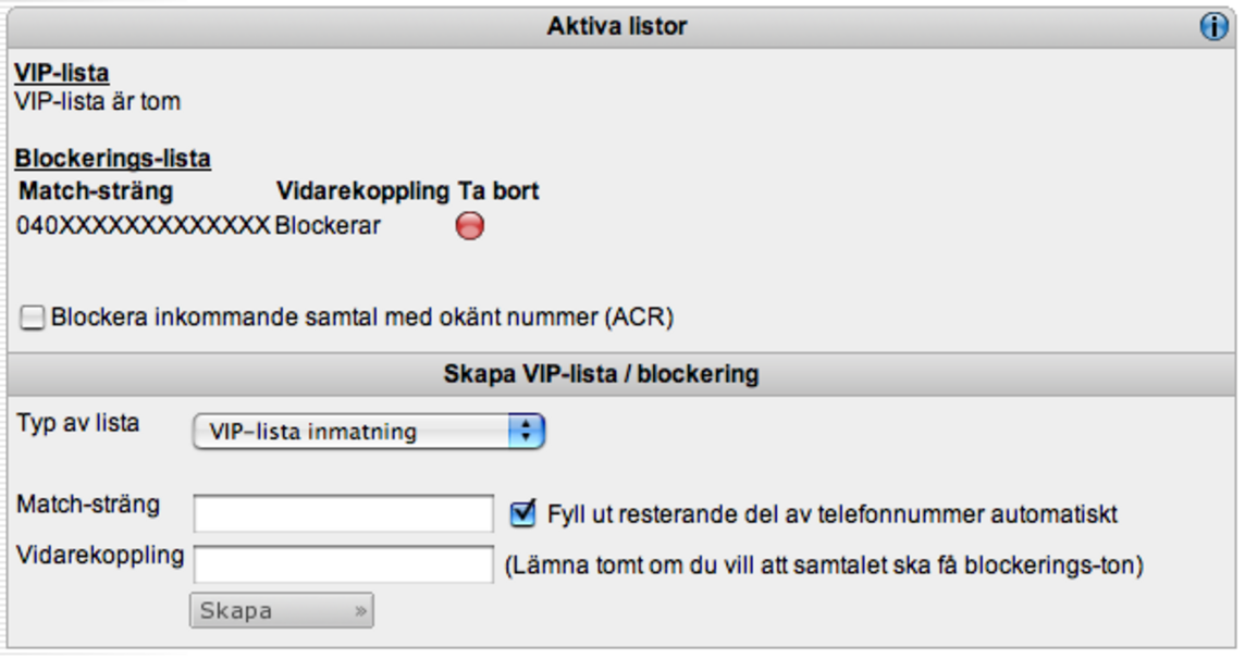 Home manual Kapitel 3 3.5 VIP / Blockering En VIP-lista är ett sätt för att begränsa vilka samtal som ska tillåtas ringa dig.