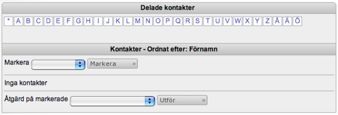 1 Personliga kontakter Under rubriken Adress i sidomenyn visas de kontakter som du har lagt in.