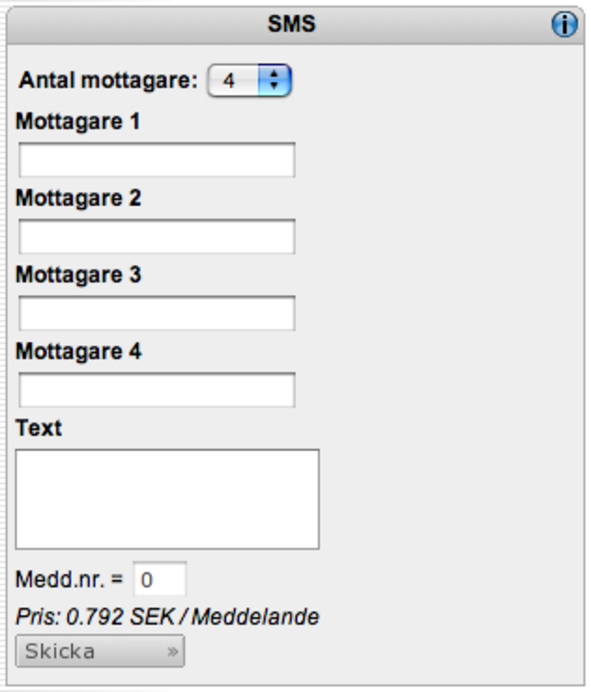 Home manual Kapitel 5 5 Meddelanden 5.1 SMS Kostnaden för ett SMS vid tryckningen av denna manual är 0,792 SEK exklusive moms.