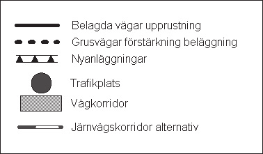 Kommunen ska arbeta för en fortsatt upprustning av de vägar som tillsammans benämns det robusta vägnätet.