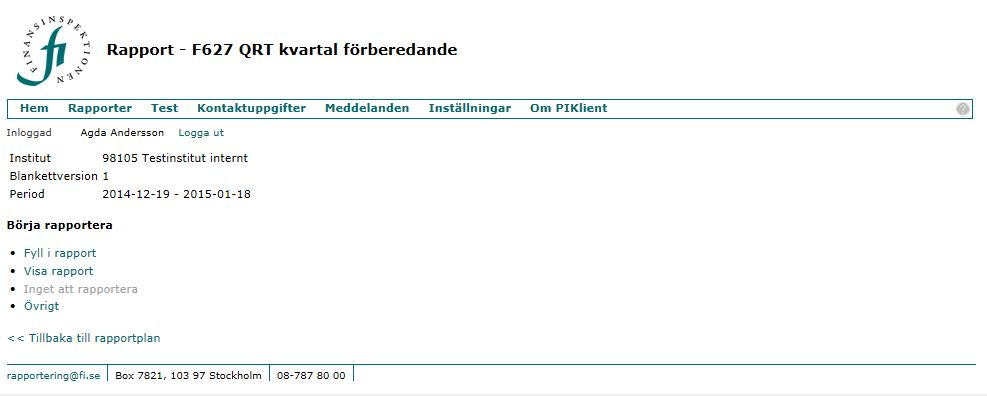 Rapportering av