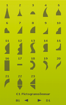 C - Pictogramsömmar Pictogram med satindetaljer för programmering av egna originalmönster med satinsömmar.