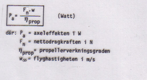 Sidan: 44 FRAMDRIVNINGSEFFEKTER Framdrivningseffekten för en propeller eller rotorförsedd drivaxelmotor är inte densamma som motorns axeleffekt.