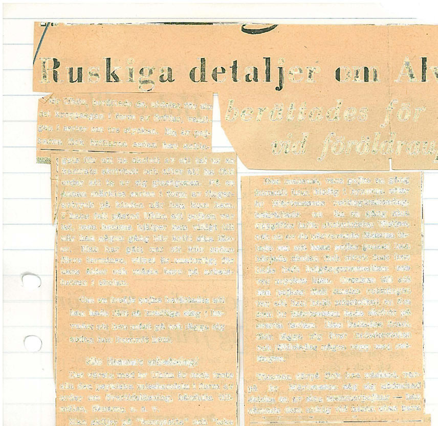 'uskiga d et:~j e r om Alviks.. ag~n e r a. a e s \ o r. w e l] ne föräldraunn vakt.ning "c:;';&r Uhlin, berättade de, utd'elar,för sm b.