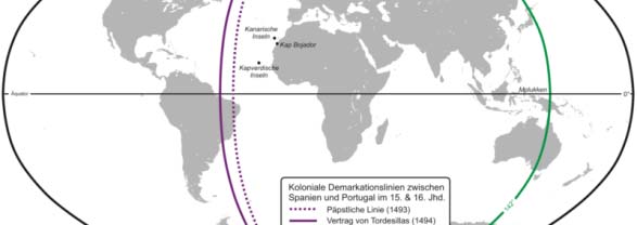 Spanien och Portugal skulle dela den nya världen.