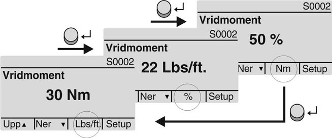 SA 07.2 SA 16.2/SAR 07.2 SAR 16.2 Styrenhet: Elektronisk (MWG) Indikeringar Vridmoment (S0002) Denna indikering visas bara om det finns en MWG (magnetisk väg- och momentbrytare) monterad i ställdonet.