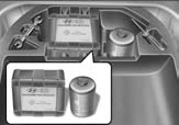Om något händer REPARATIONSSATS FÖR PUNKTERAT HJUL (TILLVAL) F120100AUN Med en kompressor och en flytande tätningsmassa kan vissa punkteringar nödrepareras.