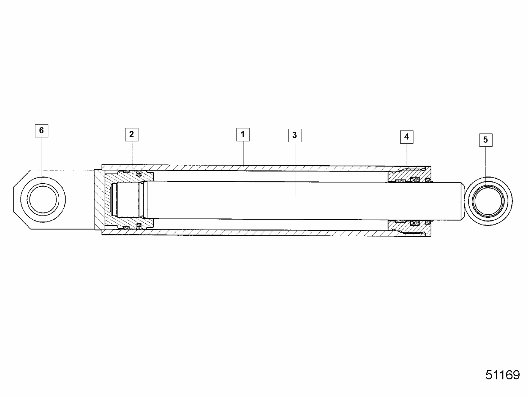 Modell:RZU 00-0 (S, SA) Kapitel Cylindrar 569 569-0 569 Lyftcylinder D=55 505 Cylinderrör D=55 L=68mm 50 Kolv D=55 50