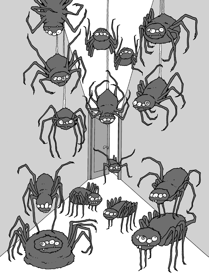 10:6 Spindeljakten Arbeta två och två. Nu ska ni tävla mot varandra och snabbast ta er igenom en korridor där det finns 15 spindlar. Ni tävlar på varsin spelplan.