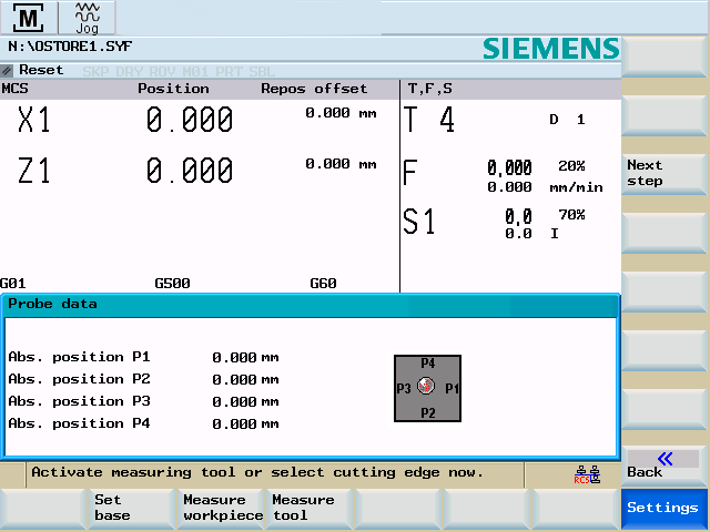 Rigga 4.1 Mata in verktyg och verktygskompenseringar Mätfingerkalibrering Calibrate probe Anpassningen av mätfingret kan göras i menyn "Inställningar" eller i menyn "Mäta verktyg".