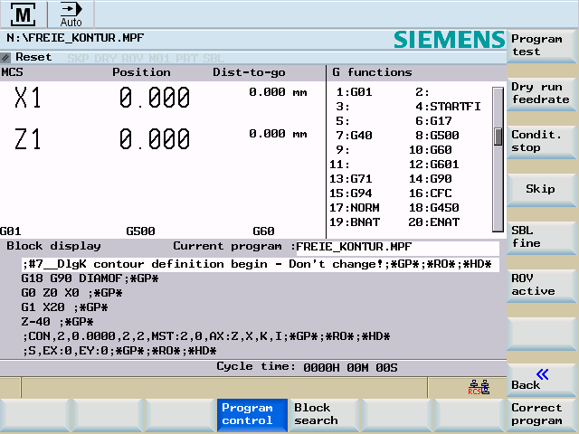 Automatikdrift 6.2 Välja detaljprogram, starta Om nödvändigt kan du nu fortfarande ställa upp regler för programgenomarbetningen.