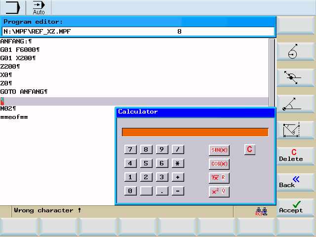 Detaljprogrammering 7.5 Anpassa konturelement 7.5 Anpassa konturelement När miniräknaren hämtats står softkeys för redigering av konturelementen till förfogande.