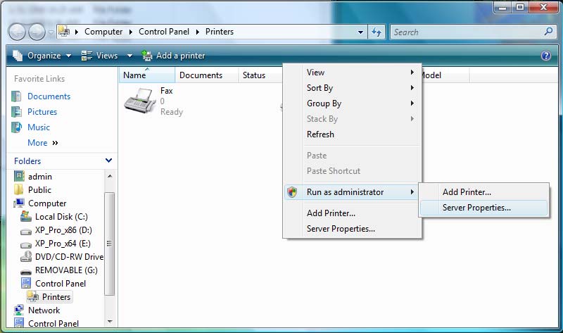 Avinstallera skrivardrivrutinen 1 Stäng av Brother QL-XXX. 2 För Windows Vista Gå till [Kontrollpanelen], välj [Maskinvara och ljud] och öppna [Skrivare].