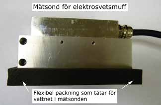 Figur 3.4.2.2 Ett mäthuvud för ultraljudsprovning av en elektrosvetsmuff.