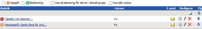 Ändra Ändra planering 1. Markera planering som ska redigeras 2.