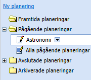 Beskrivning för planeringen Information som är koppad till planeringen Verktyg i planeringsvyn Skicka