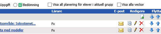 Skicka e-post Från en information kan man skicka e-post till en eller flera elever i gruppen. Elev och förälder kan skicka e-post på samma sätt till lärare.