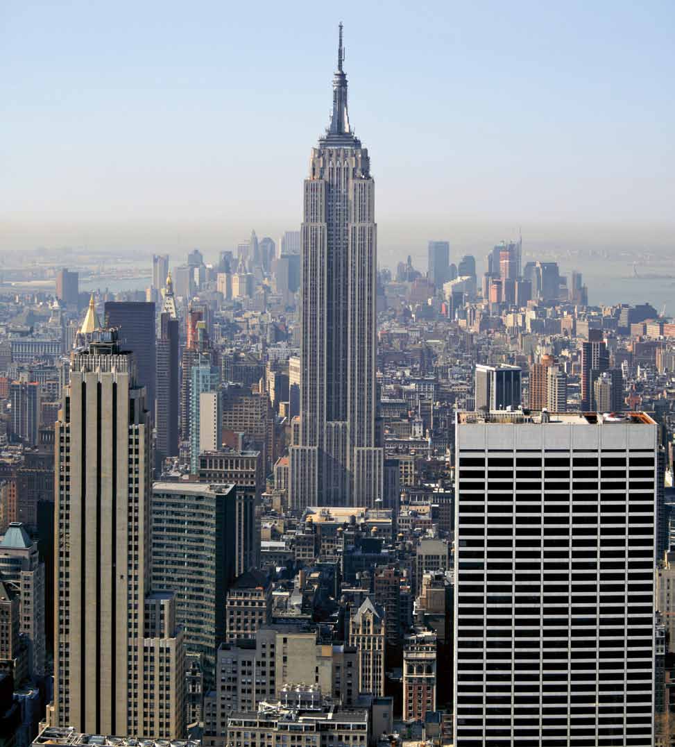 4 Empire State Building i New York är ett tidigt exempel på storskalig