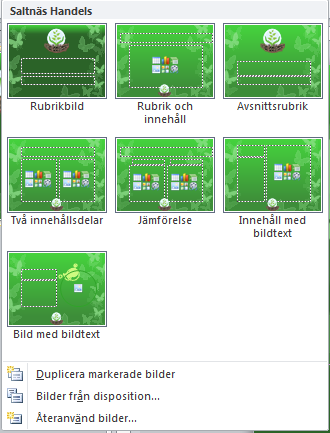 Bilden finns lagrad i Övningsmappen Ovningar / Dan / Bilder. Infoga centrerat på sidorna enligt modellen till vänster. Ändra också ev på storleken.