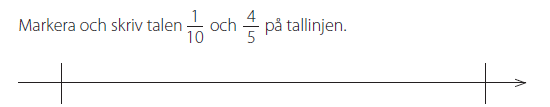 test 6 Relativ storlek på tal i bråkform och position på