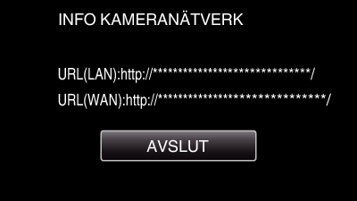 Att använda Wi-Fi o Dator (Windows 7) 0 Tryck på STOPP för att avsluta 1 Tryck på MENU 0 Genvägsmenyn visas 2 Tryck på Wi-Fi (Q) i genvägsmenyn 3 Tryck på EXTERN ÖVERVAKNING 4 Tryck på INFO