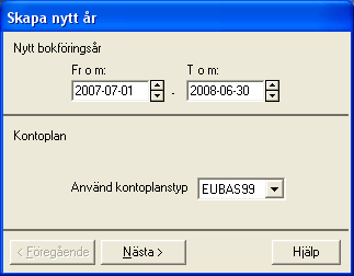 Kapitel 3: SPCS 17 Figur 1: Dialogrutan för att skapa ett nytt år. i figur 1.