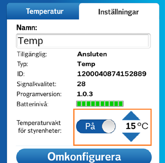 Säkerhetsfunktioner i systemet Om din styrenhet tappar kontakten med det centrala systemet Om din styrenhet av någon anledning tappar kontakten med det centrala systemet (på grund av avgrävd kabel,