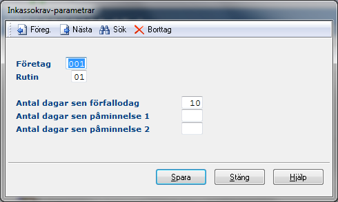 Kundreskontra 125 Man måste i detta läge gå ur och byta företag till något av de företag som finns i intervallet. Detta måste göras för att rätt inkassobolagsuppgifter ska hämtas. 7.19.