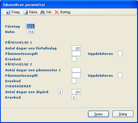 Kundreskontra 127 Ett av ovanstående alternativ skall väljas och kan vara olika för varje rutin. 7.19.