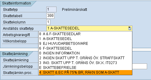 Beräkning av Expertskatt infördes 2009 Ny kod för beräkning av Expertskatt införs i Anställds skattetyp 25% reduktion vid beräkning av preliminär skatt 75% av