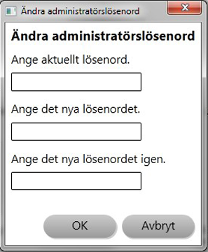 6. Kontrollera inställningarna för whiteboard Följande åtgärder kan utföras i fönstret Administratörsinställningar Ändra administratörslösenord Du kan ändra administratörslösenordet genom att trycka