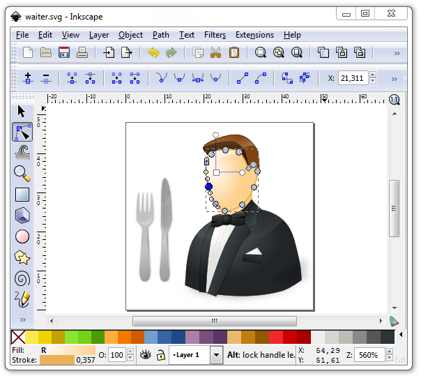 6.1 UTVECKLINGSPLATTFORM 73 Figur 6.3. Inkscape.