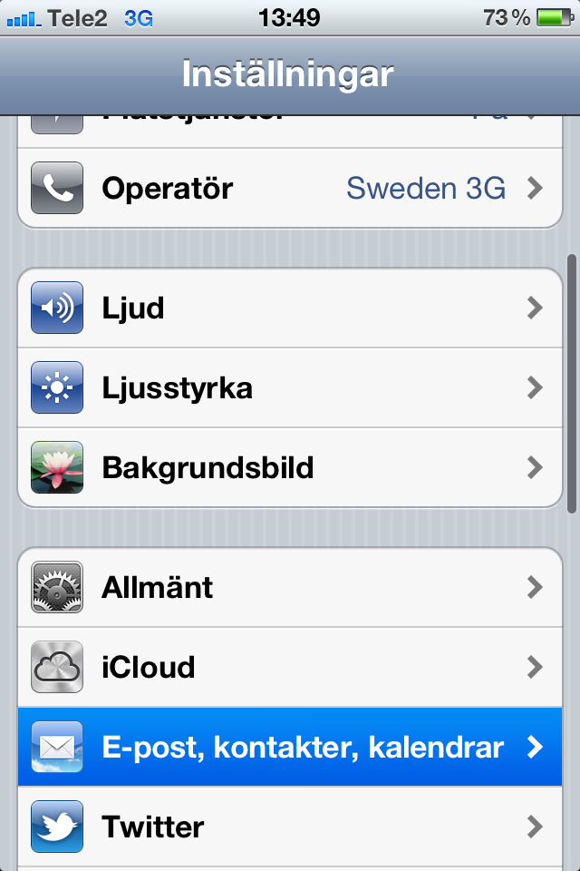 Guide: Hur man kopplar Gmail konto (Gavlenet) till sin iphone Steg 1 Nu är det dags att koppla ditt Gmail konto till din iphone.