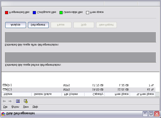 91 Diskdefragmenteraren (Endast för Windows XP) Diskdefragmenteringsverktyget omorganiserar filer och mappar på datorns hårddisk.