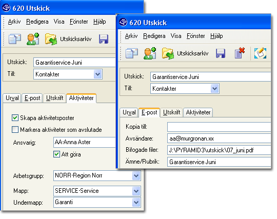 CRM-handbok - Begrepp, inställningar och egenskaper Denna studio har en flik för aktiviteter där alla aktiviteter visas för markerad arbetsgrupp.