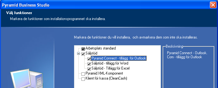 CRM-handbok - Aktiviteter MS Office/ Open Office.org I Microsoft Office respektive Open Office.org finns möjlighet att aktivera tillägg för att i mallarna kunna redigera in fält från Pyramid.