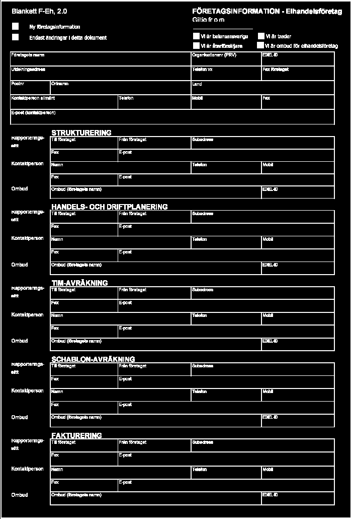 Datautbytet mellan aktörerna sker mestadels via Ediel-meddelanden.