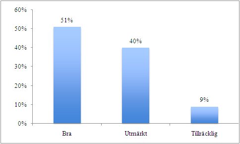 av uppfattningen att de bara hade en tillräcklig datorkompetens (9 %). Detta resultat kan påvisa en tendens att översättare har en allmänt hög datorkompetens.