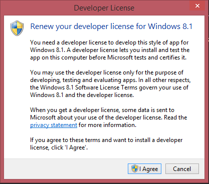 Skaffa en utvecklarlicens Om du startar ett nytt projekt i Visual Studio utan en utvecklarlicens uppmanas du att
