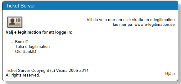 Inloggningen Inloggningssida 1 Man loggar in i e-anmälan med sitt e-id eller engångslösenord via SMS.