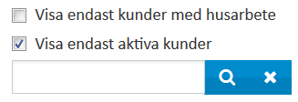 Vid behov kan du sortera kolumnerna Namn, Org.nr/Personnr eller E-post i stigande eller fallande ordning genom att klicka på respektive rubrik.