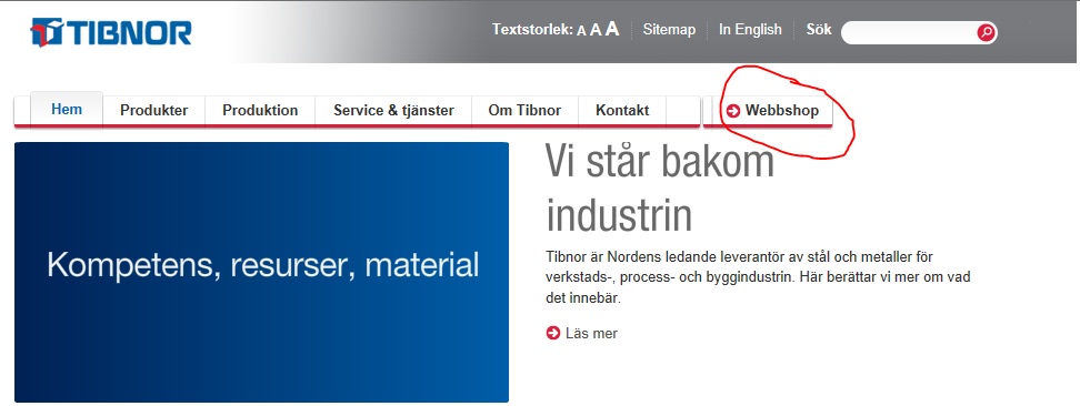 2 STARTSIDAN För att nå webbshopen skall internet